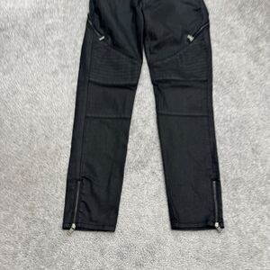 Mavi Gold Victoria Skinny Moto Coated Biker Jeans Womens 28 Black Mid Rise 30x27